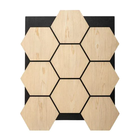 Akustikpaneele mit Hexagon - Modell: Eiche hell, Maße: 810 x 661 x 18 mm, Stück: 4, Packungsinhalt: ca. 2,14 m²