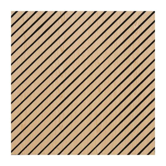 Akustikpaneele mit diagonalem Muster - Modell: Eiche hell, Maße: 600 x 600 x 9,4 mm, Stück: 10, Packungsinhalt: ca. 3,6 m²
