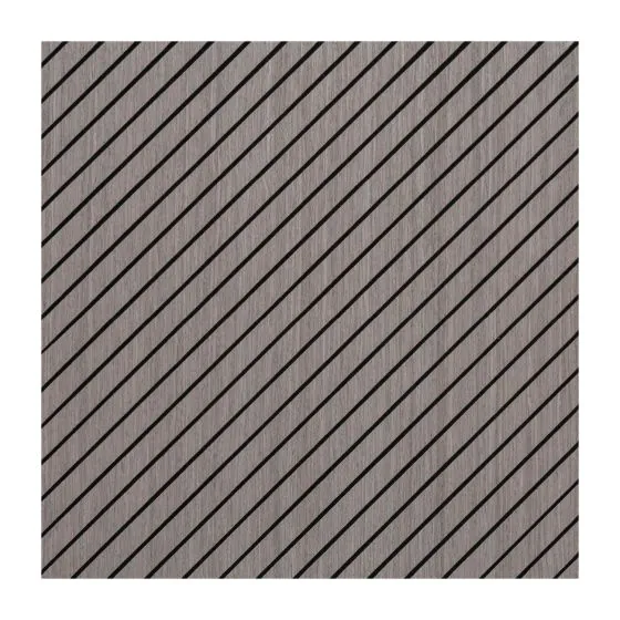 Akustikpaneele mit diagonalem Muster - Modell: Eiche grau, Maße: 600 x 600 x 9,4 mm, Stück: 10, Packungsinhalt: ca. 3,6 m²