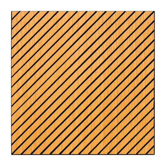 Akustikpaneele mit diagonalem Muster - Modell: Kirsche, Maße: 600 x 600 x 9,4 mm, Stück: 10, Packungsinhalt: ca. 3,6 m²