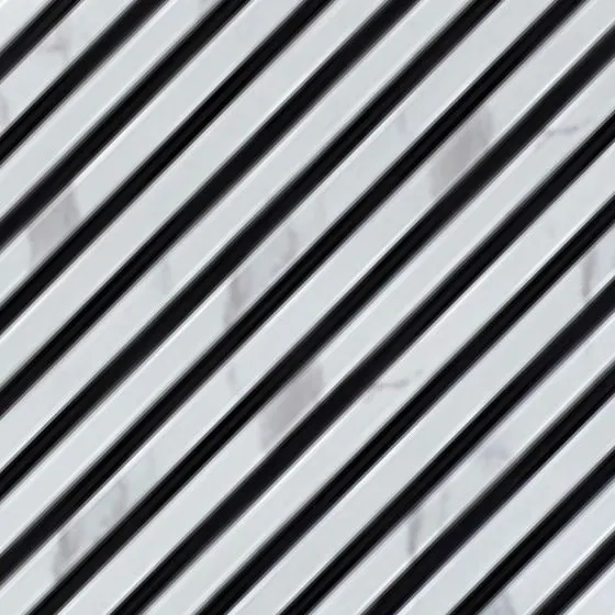 Akustikpaneele mit diagonalem Muster - Modell: Weißer Marmor PVC, Maße: 600 x 600 x 9,4 mm, Stück: 10, Packungsinhalt: ca. 3,6 m²