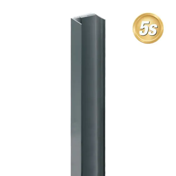 Alu U-Profil 2-teilig für 44 mm Profile - Farbe: anthrazit 5S, Länge: 100 cm