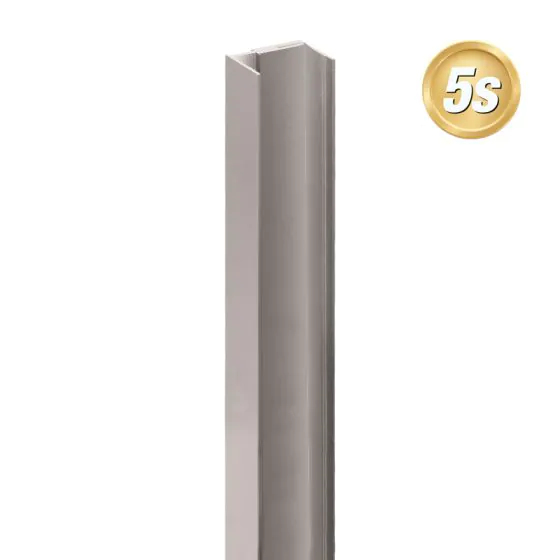 Alu U-Profil 2-teilig für 44 mm Profile - Farbe: dunkelgrau 5S, Länge: 100 cm