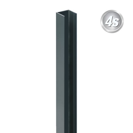 Alu U-Profil für 44 mm Profile - Farbe: anthrazit, Länge: 200 cm