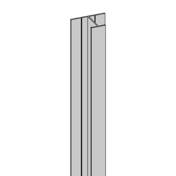 Alu U-Profil stirnseitige Montage für 44 mm Profile, Ausführung: Mittelsteher 