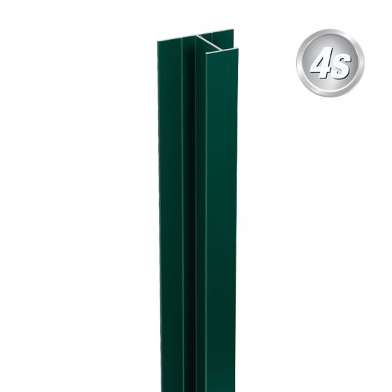 Alu U-Profil stirnseitige Montage für 44 mm Profile, Ausführung: Mittelsteher  - Farbe: grün, Länge: 200 cm