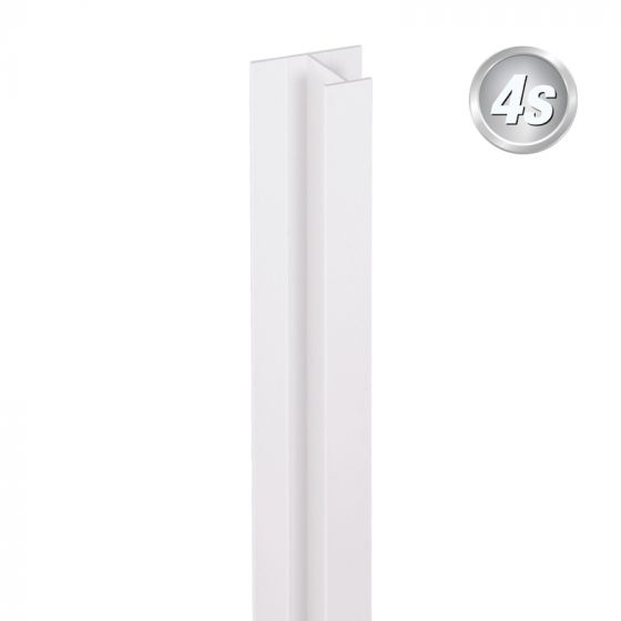 Alu U-Profil stirnseitige Montage für 44 mm Profile, Ausführung: Mittelsteher  - Farbe: grau, Länge: 200 cm