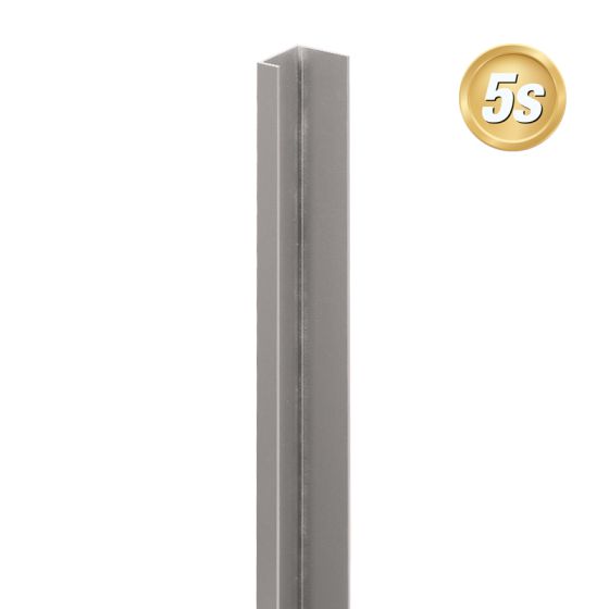 Alu U-Profil stirnseitige Montage für 44 mm Profile - Farbe: dunkelgrau 5S, Länge: 200 cm