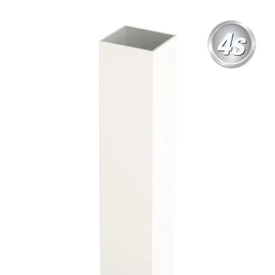 Alu Pfosten 60 x 60 x 3 mm - Farbe: weiß, Länge: 125 cm