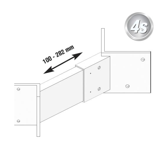 Alu Fußplatte für Pfosten 100 x 100 mm, stirnseitig, Eck - Farbe: weiß