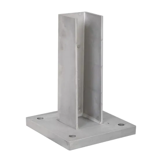 Alu Fußplatte mit Überstand, verstärkt - Grundplatte: 220 x 220 mm