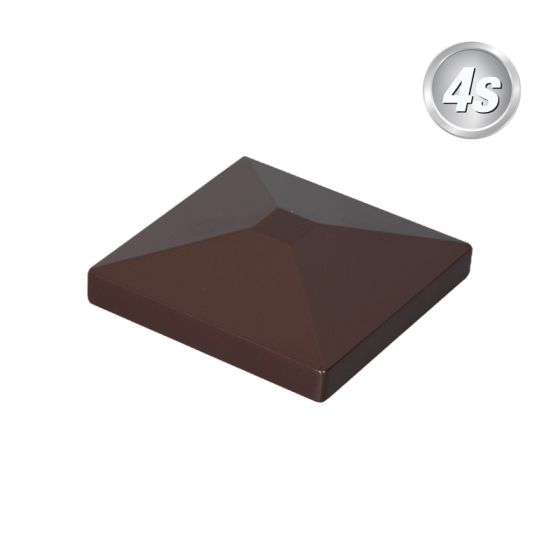 Alu Pfosten Abdeckkappe 60 x 60 mm - Farbe: schokobraun, Form: Pyramide