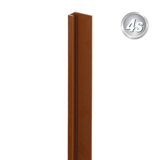 Alu U-Profil stirnseitige Montage für 20 mm Profile, Ausführung: Eck- und Endsteher  - Farbe: braun, Länge: 200 cm