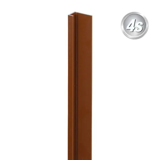 Alu U-Profil stirnseitige Montage für 20 mm Profile, Ausführung: Eck- und Endsteher  - Farbe: braun, Länge: 100 cm