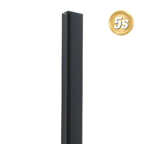 Alu U-Profil stirnseitige Montage für 20 mm Profile, Ausführung: Eck- und Endsteher  - Farbe: anthrazit 5S, Länge: 100 cm