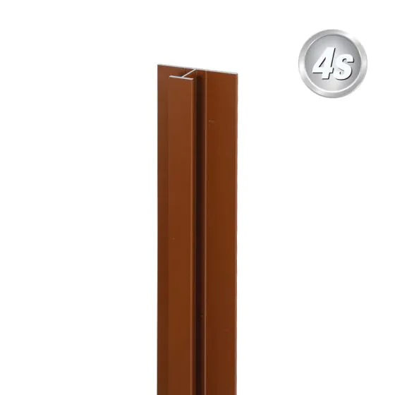 Alu U-Profil stirnseitige Montage für 20 mm Profile, Ausführung: Mittelsteher - Farbe: braun, Länge: 100 cm