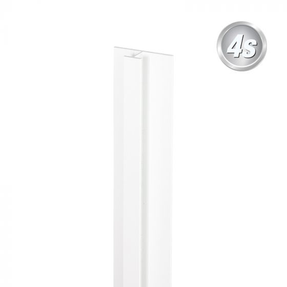 Alu U-Profil stirnseitige Montage für 20 mm Profile, Ausführung: Mittelsteher - Farbe: weiß, Länge: 200 cm