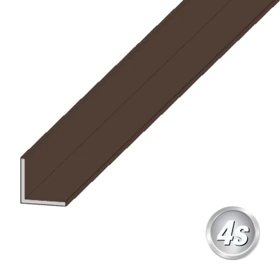 Alu L-Winkel - Abmessungen: 20 x 20 x 2 mm, Farbe: schokobraun
