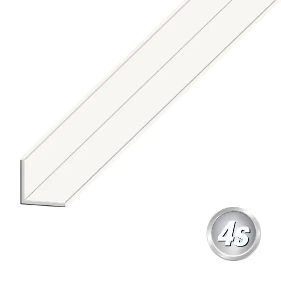 Alu L-Winkel - Abmessungen: 40 x 40 x 2 mm, Farbe: weiß