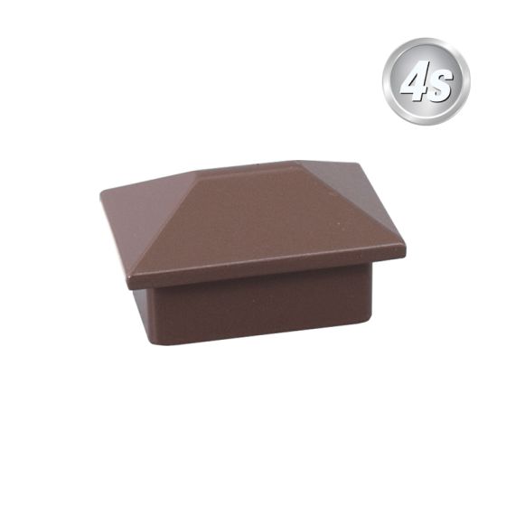 Alu Ornament Abdeckkappe Verona  - Farbe: schokobraun, Form: Pyramide, Querschnitt: 44 x 30 mm