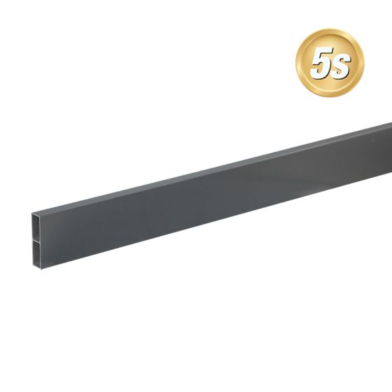 Alu Querlatte 20 x 80 mm - Farbe: anthrazit 5S, Länge: 100 cm, Höhe: 8 cm