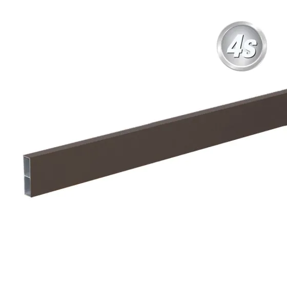 Alu Querlatte 20 x 80 mm - Farbe: schokobraun, Länge: 300 cm, Höhe: 8 cm