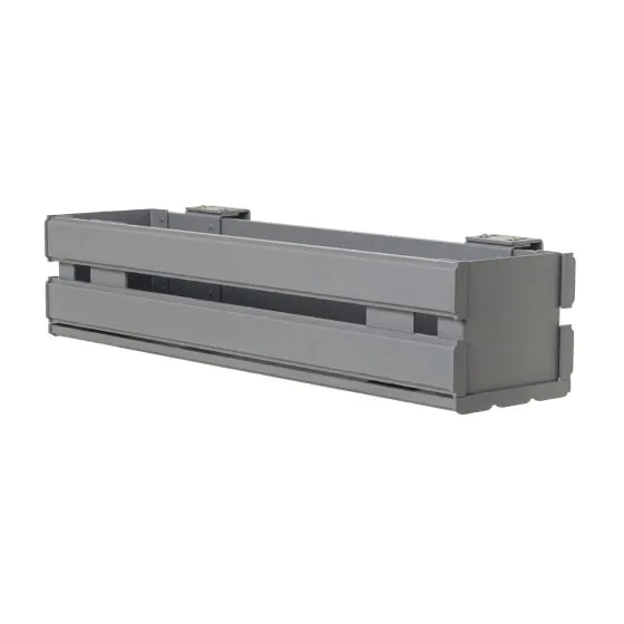 Aluminium Blumenkasten-Bausatz Mod. Liverpool – Farbe: grau (RAL 7047) 5S, max. Breite: 100 cm