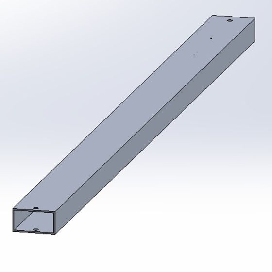 Aluminium Pfosten / Profil - Querschnitt: 150 x 80 mm, Länge: 2628 mm, Farbe: blank, Abverkauf Restposten