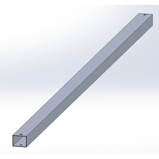 Aluminium Pfosten / Profil - Querschnitt: 100 x 80 mm, Länge: 3494 mm, Farbe: blank, Abverkauf Restposten