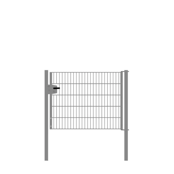 Drahtgittertor 1-flügelig, Durchgangslichte: 134 cm, Gesamtbreite inkl. Pfosten: 146 cm - Ausführung: verzinkt, Höhe: 103 cm
