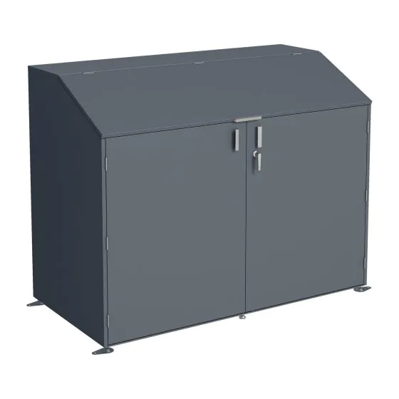 Fahrradgarage – Farbe: anthrazit, Maße: 2000 x 1000 x 1569 mm