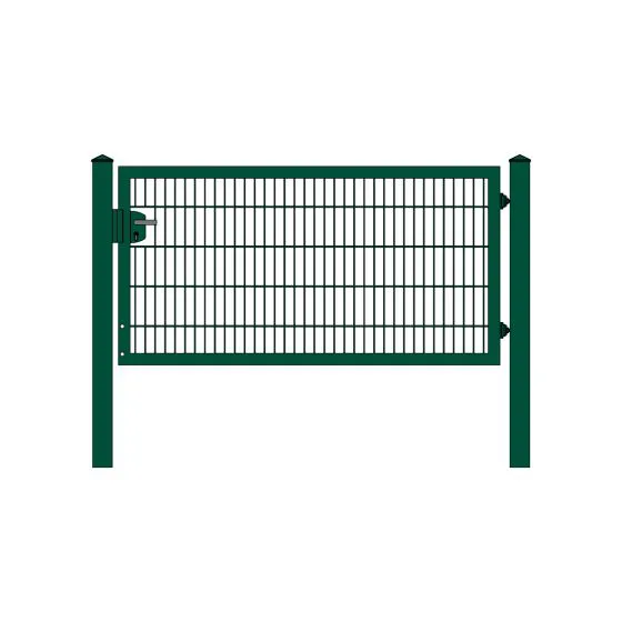 Rohrrahmenflügeltor 1-flügelig - Ausführung: grün beschichtet, Höhe: 103 cm, Durchgangslichte: 200 cm