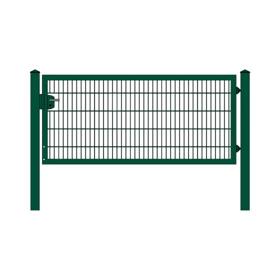 Rohrrahmenflügeltor 1-flügelig - Ausführung: grün beschichtet, Höhe: 103 cm, Durchgangslichte: 225 cm