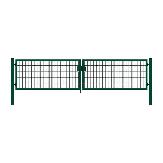 Rohrrahmenflügeltor 2-flügelig - Ausführung: grün beschichtet, Höhe: 103 cm, Durchgangslichte: 450 cm