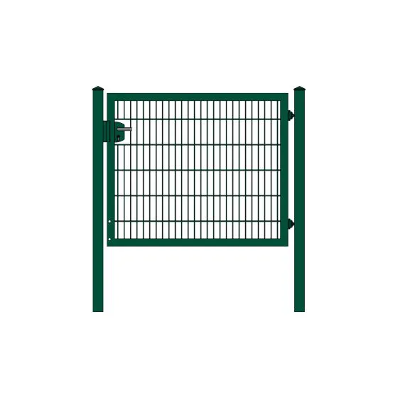 Rohrrahmenflügeltor 1-flügelig - Ausführung: grün beschichtet, Höhe: 123 cm, Durchgangslichte: 150 cm