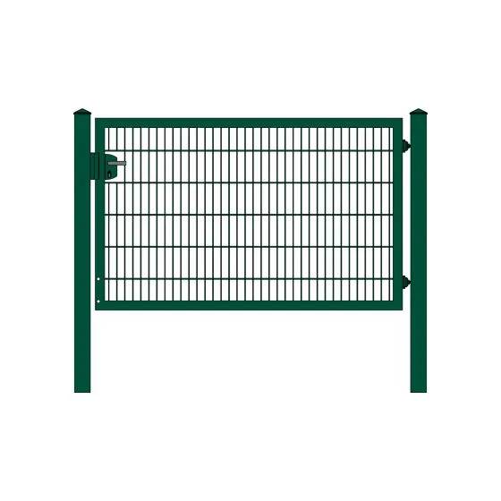 Rohrrahmenflügeltor 1-flügelig - Ausführung: grün beschichtet, Höhe: 123 cm, Durchgangslichte: 200 cm