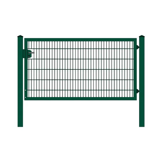 Rohrrahmenflügeltor 1-flügelig - Ausführung: grün beschichtet, Höhe: 123 cm, Durchgangslichte: 225 cm