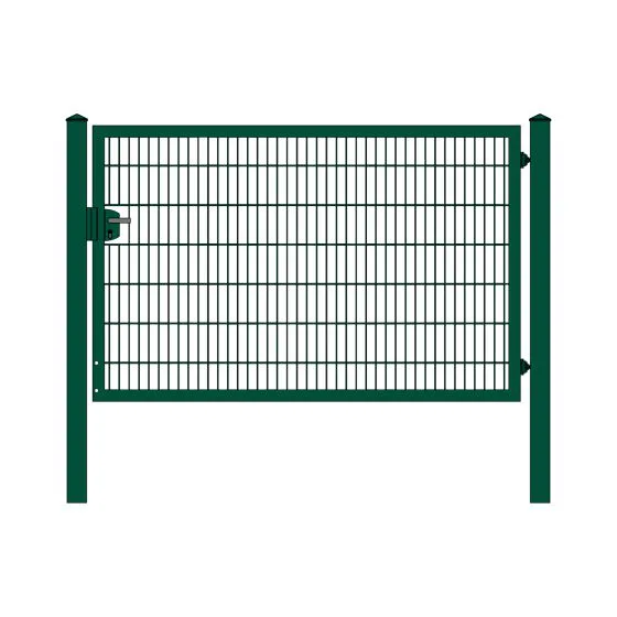 Rohrrahmenflügeltor 1-flügelig - Ausführung: grün beschichtet, Höhe: 143 cm, Durchgangslichte: 225 cm