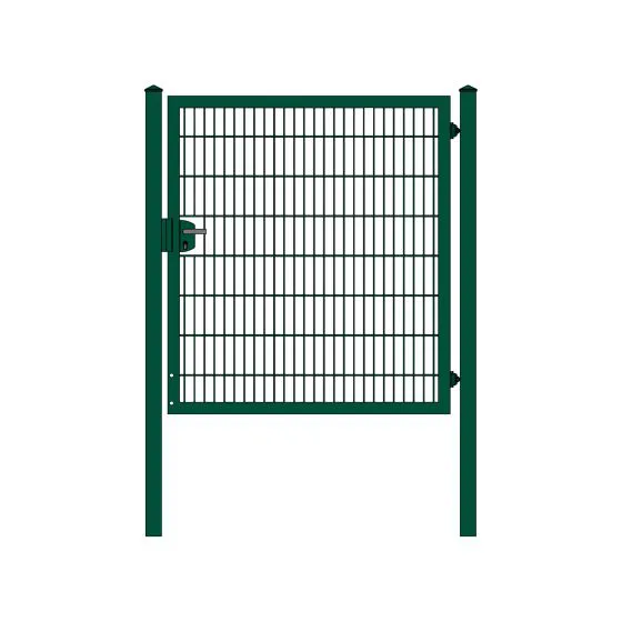 Rohrrahmenflügeltor 1-flügelig - Ausführung: grün beschichtet, Höhe: 163 cm, Durchgangslichte: 150 cm