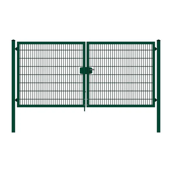 Rohrrahmenflügeltor 2-flügelig - Ausführung: grün beschichtet, Höhe: 163 cm, Durchgangslichte: 350 cm