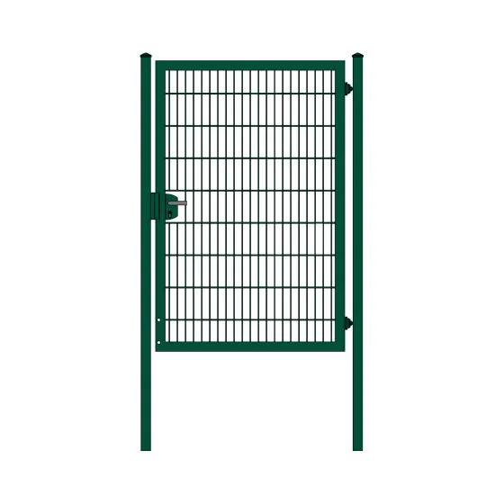 Rohrrahmenflügeltor 1-flügelig - Ausführung: grün beschichtet, Höhe: 183 cm, Durchgangslichte: 125 cm