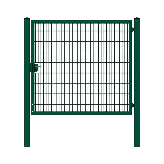 Rohrrahmenflügeltor 1-flügelig - Ausführung: grün beschichtet, Höhe: 183 cm, Durchgangslichte: 200 cm