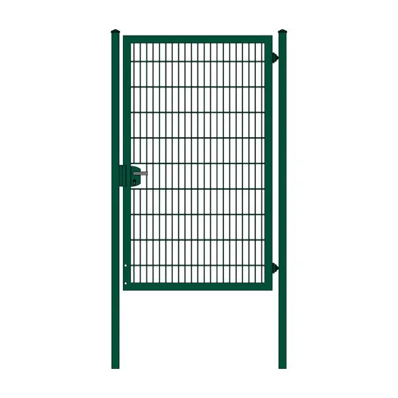Rohrrahmenflügeltor 1-flügelig - Ausführung: grün beschichtet, Höhe: 203 cm, Durchgangslichte: 125 cm