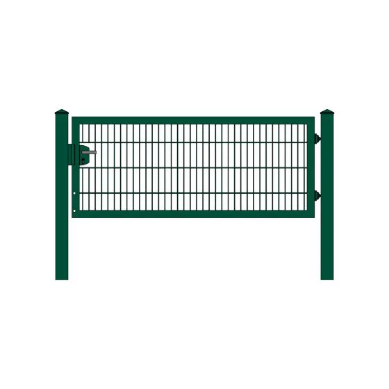 Rohrrahmenflügeltor 1-flügelig - Ausführung: grün beschichtet, Höhe: 83 cm, Durchgangslichte: 200 cm