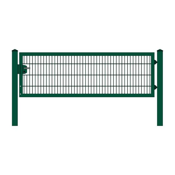 Rohrrahmenflügeltor 1-flügelig - Ausführung: grün beschichtet, Höhe: 83 cm, Durchgangslichte: 250 cm