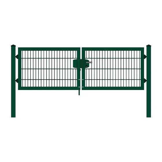 Rohrrahmenflügeltor 2-flügelig - Ausführung: grün beschichtet, Höhe: 83 cm, Durchgangslichte: 250 cm