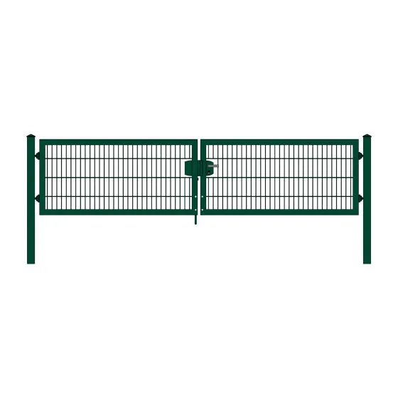 Rohrrahmenflügeltor 2-flügelig - Ausführung: grün beschichtet, Höhe: 83 cm, Durchgangslichte: 350 cm