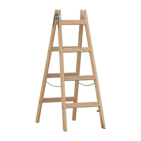 Holzleiter Doppelleiter Mod. HZ - Sprossenanzahl: 2 x 4, Länge: 1,36 m