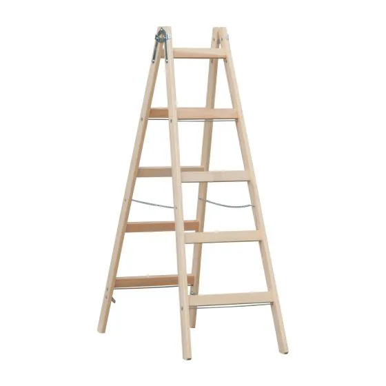 Holzleiter Doppelleiter Mod. HZ - Sprossenanzahl: 2 x 5, Länge: 1,66 m