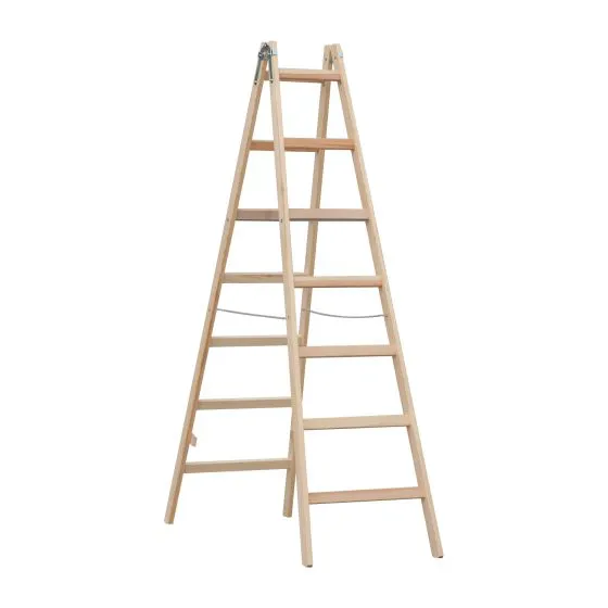 Holzleiter Doppelleiter Mod. HZ - Sprossenanzahl: 2 x 7, Länge: 2,26 m